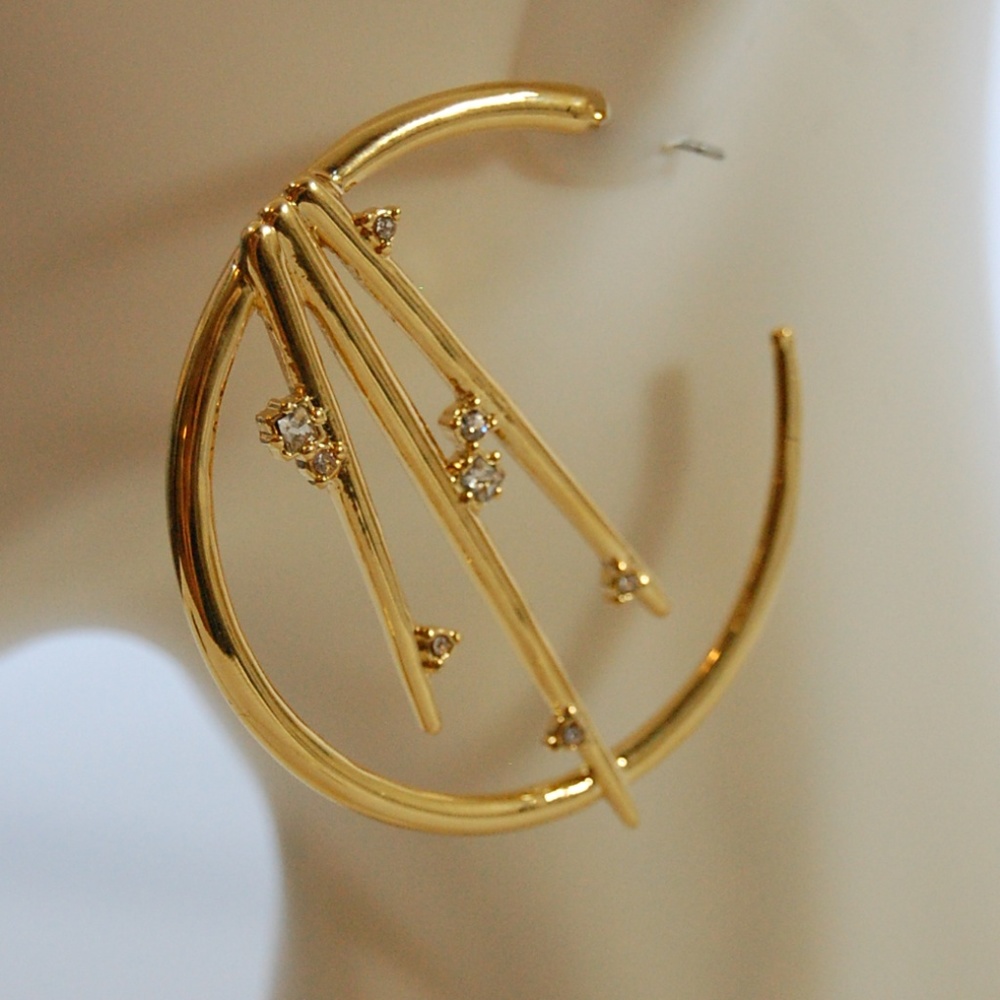 SOLD -- NWOT: Alexis Bittar Crystal Spike Hoops - Picture 4 of 8